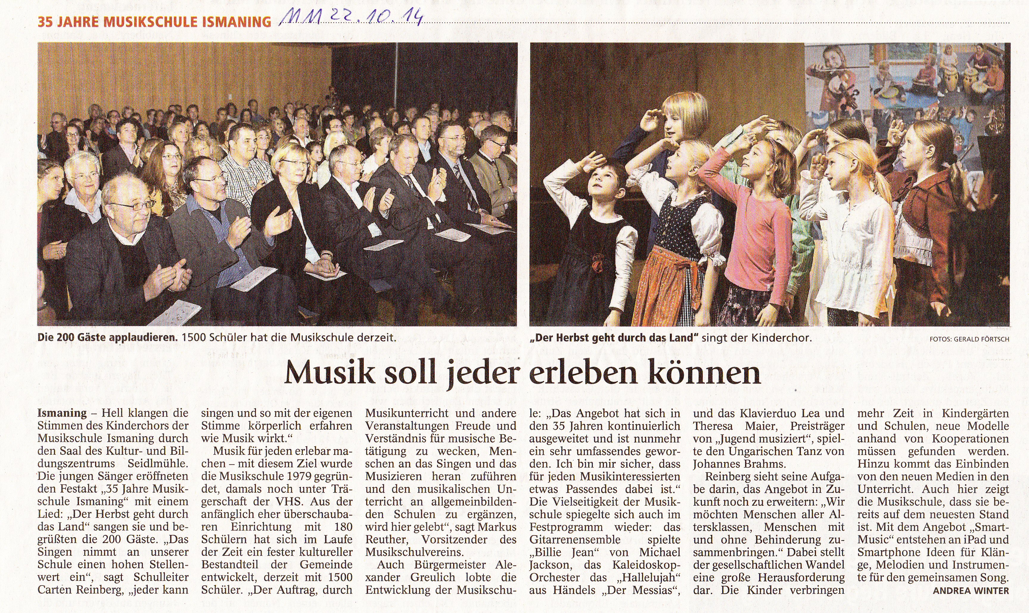 Jubiläumsveranstaltung 22.10.2014 - Münchner Merkur